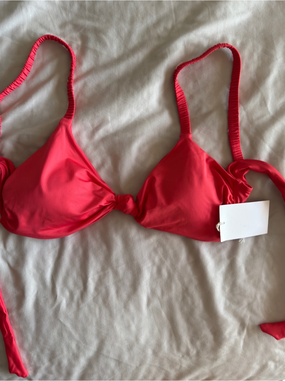 Women’s pink Knot-Front Bikini Top